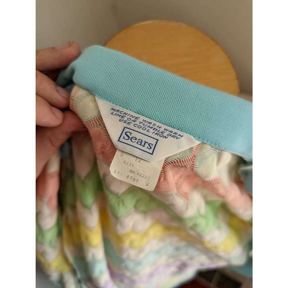 Sears 60s 12 Knit Sweater Rainbow Vintage Sheer Open Weave - Picture 7 of 8